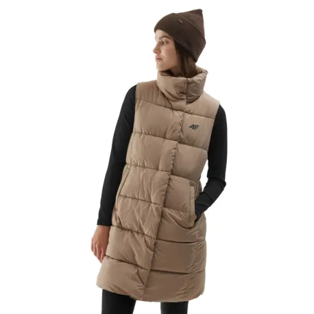 Dámska vesta 4F VEST-AW23TVESF076-82S-LIGHT BROWN