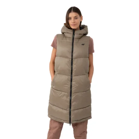Dámska vesta 4F VEST-AW23TVESF074-82S-LIGHT BROWN