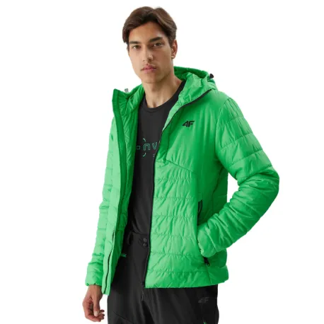 Pánska turistická bunda 4F DOWN JACKET-AW23TDJAM245-42S-LIGHT GREEN