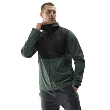 Pánska turistická softshellová bunda 4F SOFTSHELL JACKET-AW23TSOFM155-40S-DARK GREEN