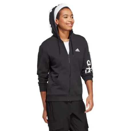 Dámska mikina so zipsom ADIDAS W LIN FT FZ HD-IC6863-Black