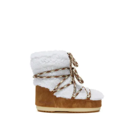 Dámske nízke zimné topánky MOON BOOT LIGHT LOW SHEARLING, 001 whisky off white