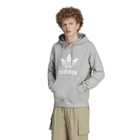 Pánska mikina s kapucňou ADIDAS ORIGINALS TREFOIL HOODY-IM4490-medium grey heather