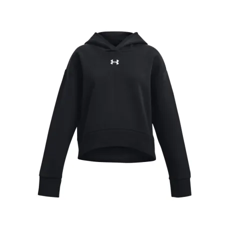 Dievčenská zateplená tréningová mikina s kapucňou UNDER ARMOUR UA Rival Fleece Crop Hoodie-BLK