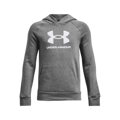 Chlapčenská zateplená mikina s kapucňou UNDER ARMOUR UA Rival Fleece BL Hoodie-GRY