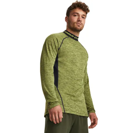 Pánske kompresné tričko s dlhým rukávom UNDER ARMOUR UA CG Armour Twist Mock-YLW