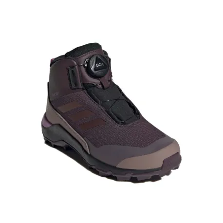 Dievčenské členkové zimné topánky ADIDAS Terrex Winter Mid Boa Rain.RDY shadow maroon red lilac