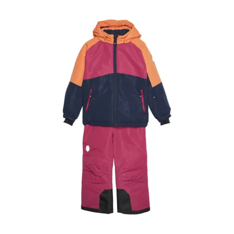 Dievčenský set lyžiarskej bundy s nohavicami COLOR KIDS Ski Set - Colorblock, vivacious