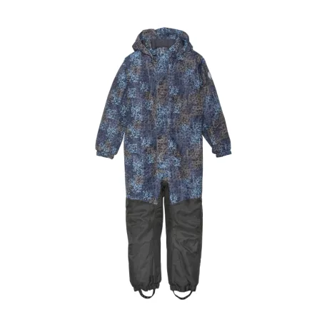 Chlapčenský zimný overal COLOR KIDS Coverall - AOP, stone blue