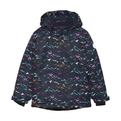 Dievčenská lyžiarska bunda COLOR KIDS Ski Jacket - AOP, total eclipse 741118.7850