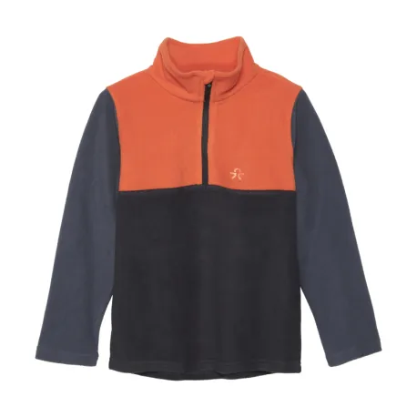 Detská lyžiarska flisová mikina COLOR KIDS Fleece Pulli - Colorblock, orange