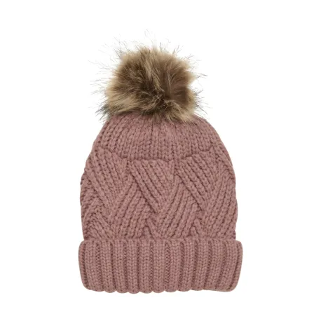 Dievčenská zimná čiapka COLOR KIDS Hat W. Detachable Fake Fur, burlwood