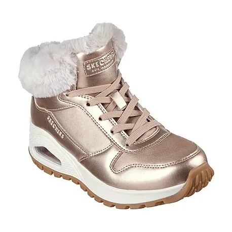Dámske členkové zimné topánky SKECHERS Uno Rugged Cool Nova rose gold