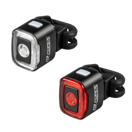 Svetlo na bicykel FORCE FLEA 200 LM, USB front - rear