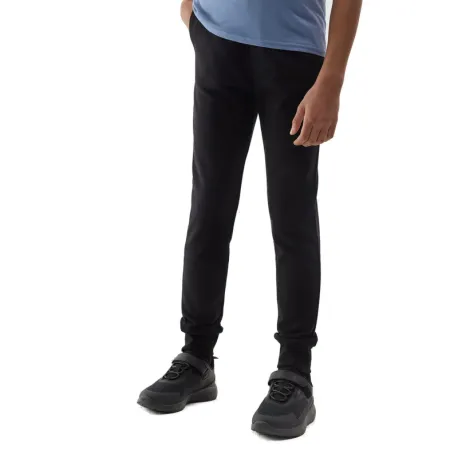 Dievčenské tepláky 4F JUNIOR TROUSERS-4FJWSS24TTROF587-20S-DEEP BLACK