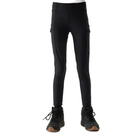 Dievčenské turistické legíny 4F JUNIOR TROUSERS FNK-4FJWSS24TFTRF493-21S-BLACK