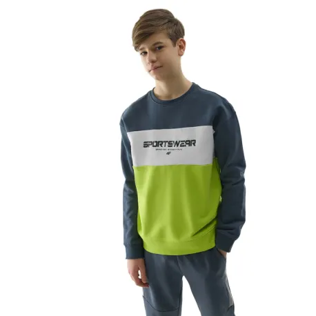 Chlapčenská mikina 4F JUNIOR SWEATSHIRT-4FJWSS24TSWSM0923-72N-LEMON NEON