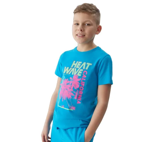 Chlapčenské tričko s krátkym rukávom 4F JUNIOR TSHIRT-4FJWSS24TTSHM1137-33S-BLUE