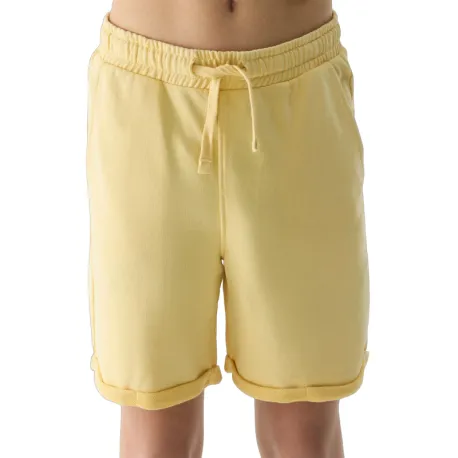 Chlapčenské teplákové kraťasy 4F JUNIOR SHORTS CAS-4FJWSS24TSHOM279-73S-LIGHT LEMON