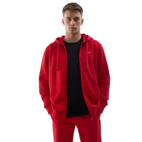 Pánska mikina so zipsom 4F SWEATSHIRT-4FWSS24TSWSM0951-61S-DARK RED