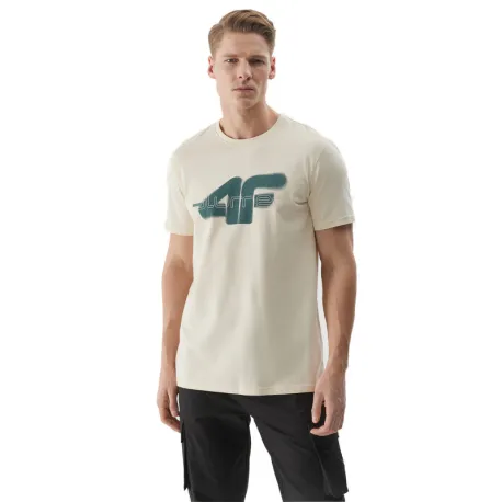 Pánske tričko s krátkym rukávom 4F TSHIRT-WSS24TTSHM1317-12S-CREME