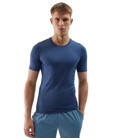 Pánske tréningové tričko s krátkym rukávom 4F TSHIRT FNK-WSS24TFTSM600-32S-DENIM
