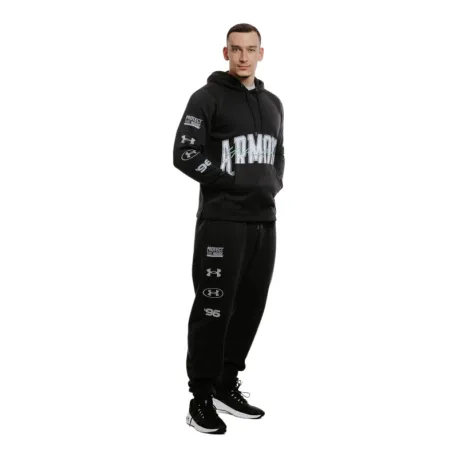 Pánska zateplená mikina s kapucňou UNDER ARMOUR UA Essential Flc Nov Hood-BLK