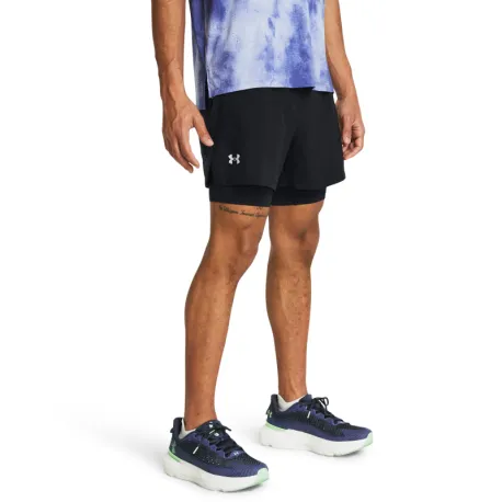 Pánske tréningové kraťasy UNDER ARMOUR UA LAUNCH 5 inch 2-IN-1 SHORTS-BLK