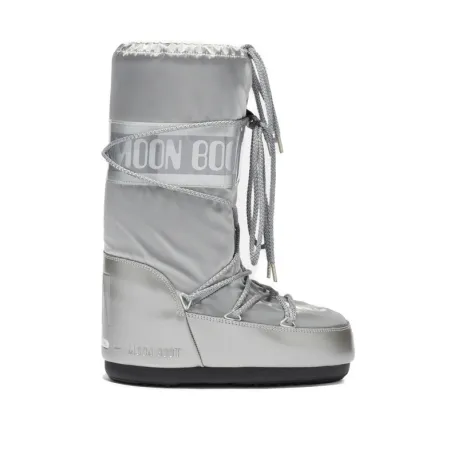 Detské vysoké zimné topánky MOON BOOT ICON GLANCE, 002 silver
