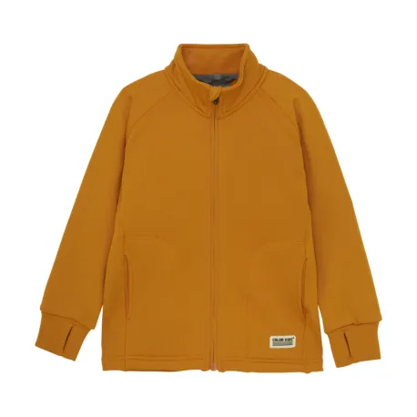 Juniorská flisová mikina so zipsom COLOR KIDS Fleece Jacket - Brushed inside-741829.3042-Marmalade