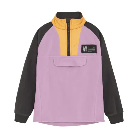 Dievčenská lyžiarska flisová mikina COLOR KIDS Fleece Jacket - Anorak-741811.5214-Lilac chiffon
