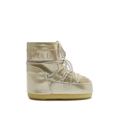 Dámske nízke zimné topánky MOON BOOT MB ICON LOW GLITTER-B002 GOLD