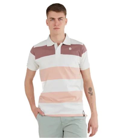 Pánske polo tričko s krátkym rukávom FUNDANGO Incognito Stripe Poloshirt-311-powder stripe