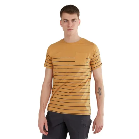 Pánske tričko s krátkym rukávom FUNDANGO Jaggy Pocket T-shirt-614-cinnamon