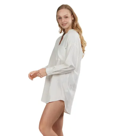 Dámska košeľa s dlhým rukávom FUNDANGO Athene Cover-up-100-white