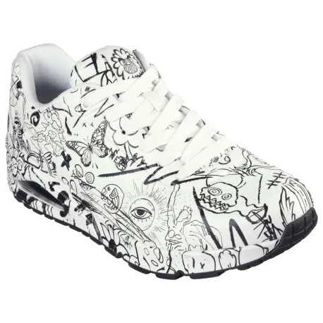 Dámska rekreačná obuv SKECHERS Uno Process Sketch W white black