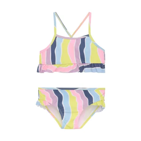 Dievčenské plavky COLOR KIDS Bikini W. Frills, AOP, lavender mist