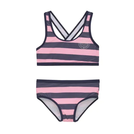Dievčenské plavky COLOR KIDS Bikini W. Chest print, AOP, vintage indigo