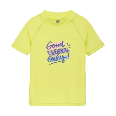 Dievčenské tričko na kúpanie COLOR KIDS T-shirt W. Print, limelight