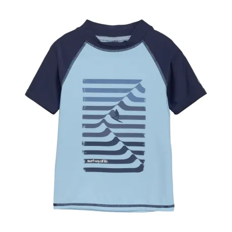 Chlapčenské tričko na kúpanie COLOR KIDS T-shirt W Print, cerulean