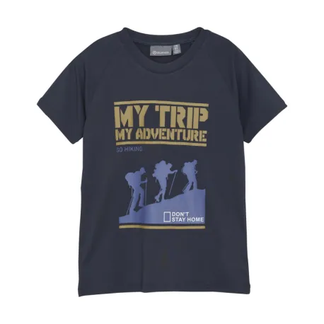 Chlapčenské tričko s krátkym rukávom COLOR KIDS T-shirt W. Print - S S, total eclipse