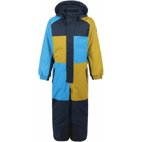 Chlapčenský zimný overal COLOR KIDS Coverall colorblock, AF 10.000, blue