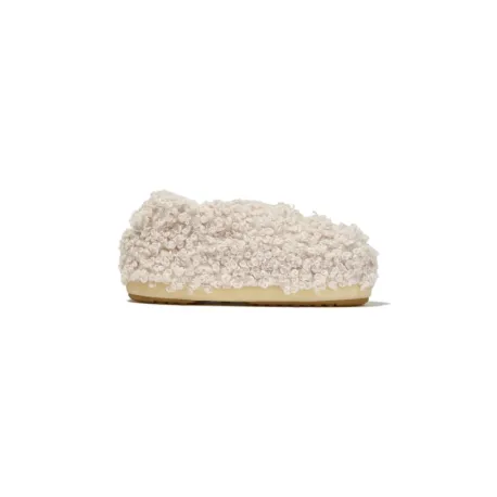 Dámske nízke zimné topánky MOON BOOT SANDAL BAND FAUX CURLY, 002 cream