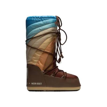 Dámske vysoké zimné topánky MOON BOOT ICON RAINBOW, 001 shitake brown-blue