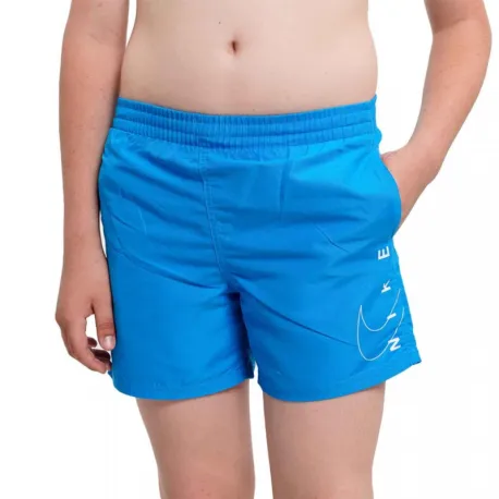 Chlapčenské plavky NIKE SWIM Split Logo Lap 4 inch -486-Aquarius blue