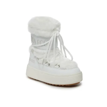 Dievčenské vysoké zimné topánky MOON BOOT JTRACK FAUX FUR, 002 white