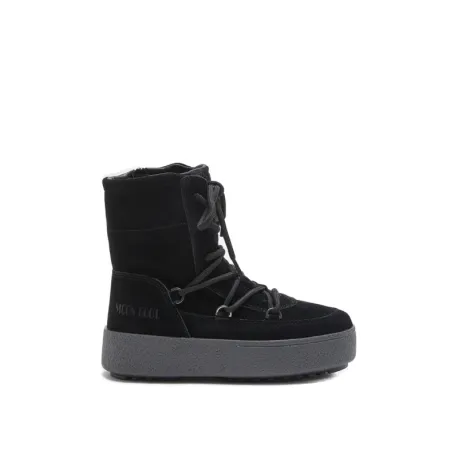 Dievčenské vysoké zimné topánky MOON BOOT JTRACK LACE SUEDE, 003 black