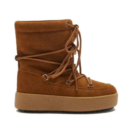 Dievčenské členkové zimné topánky MOON BOOT JTRACK SUEDE, 001 cognac