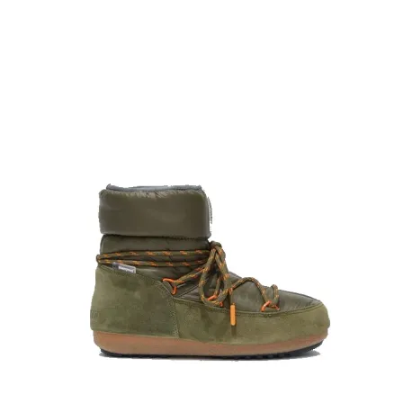 Dievčenské nízke zimné topánky MOON BOOT JR GIRL LOW SUEDE NY, 002 army green
