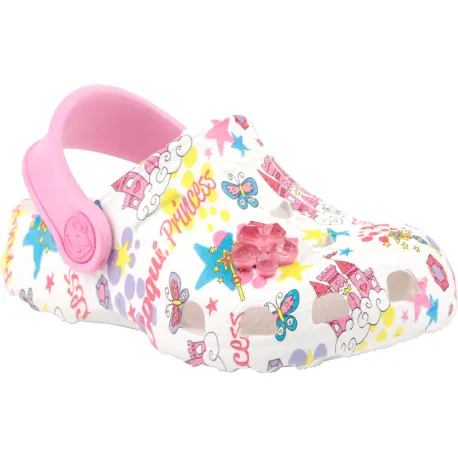 Dievčenské kroksy (rekreačná obuv) COQUI Little Frog + Amulet K white dark pink
